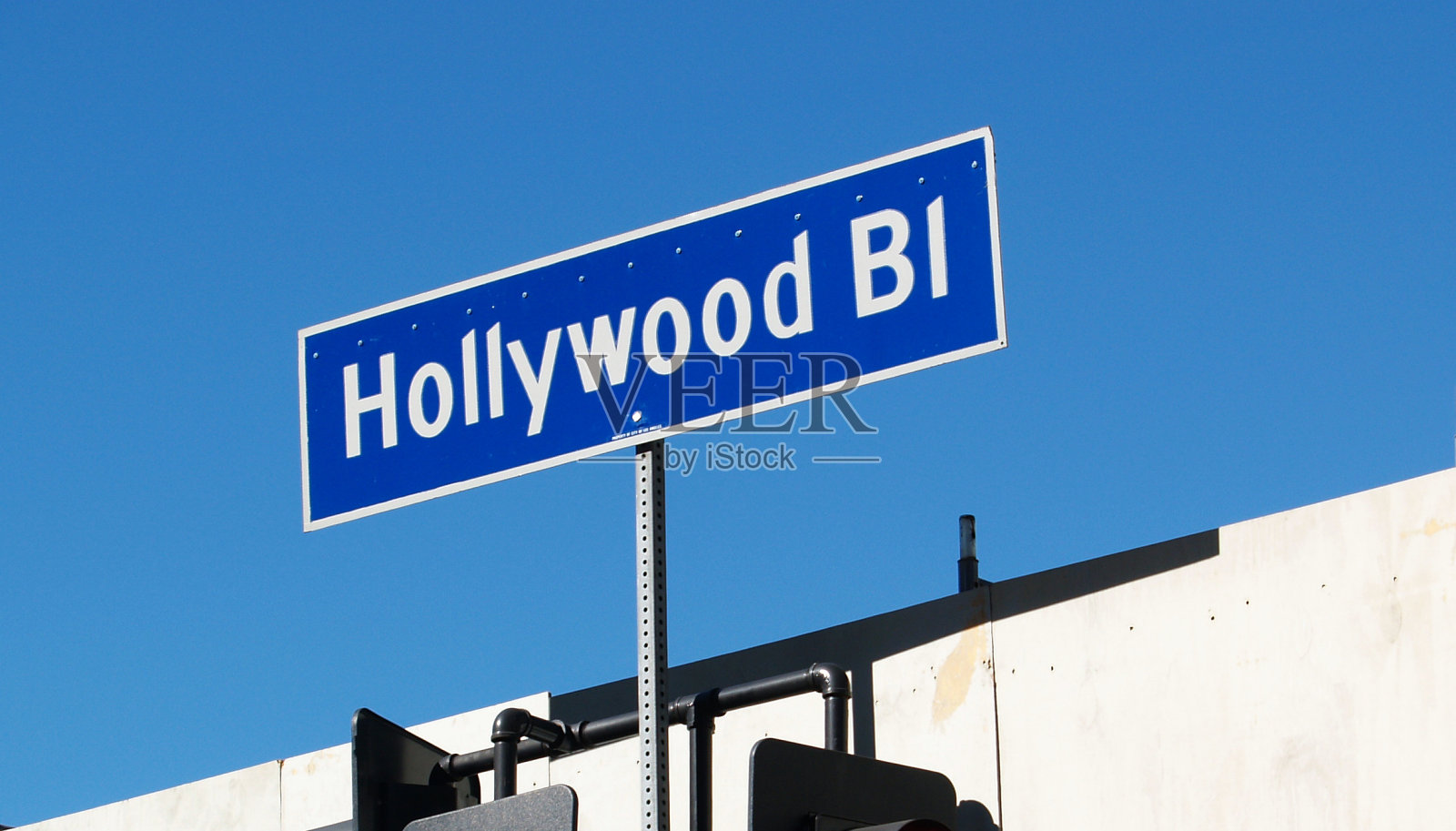 好莱坞大道指示牌照片摄影图片