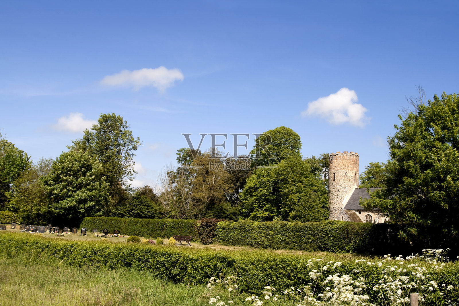 堡城堡教堂和墓地照片摄影图片