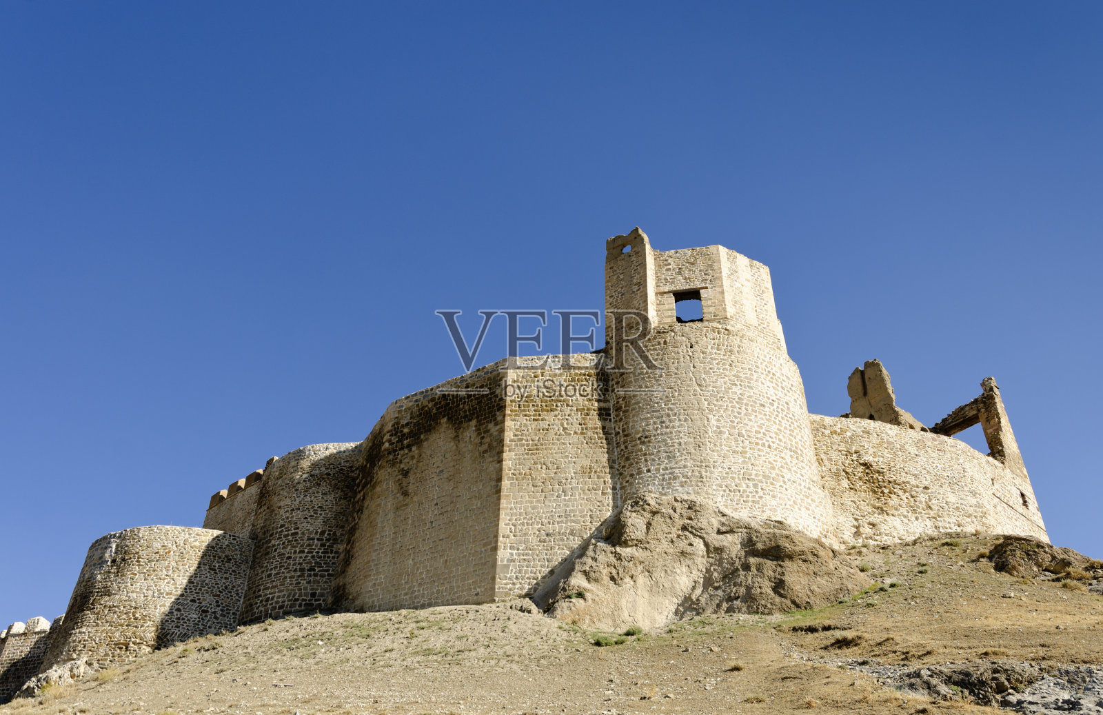 霍萨城堡周围的墙壁照片摄影图片