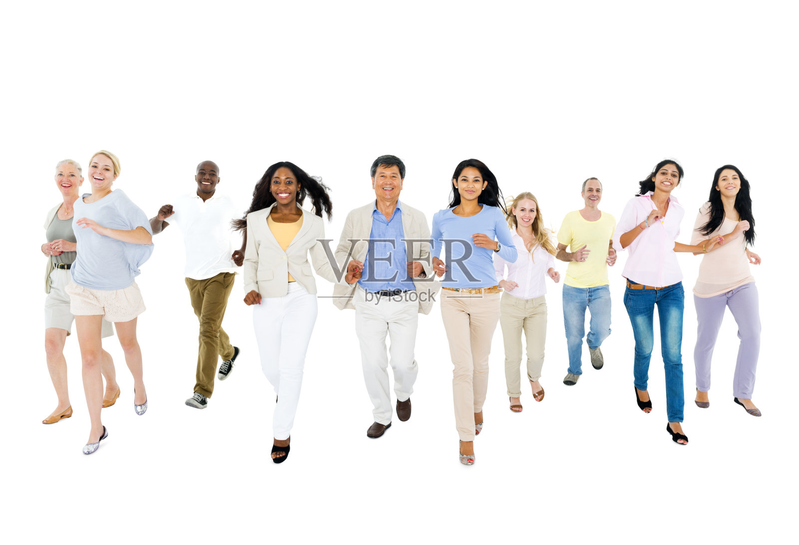 多民族人群一起迁移照片摄影图片