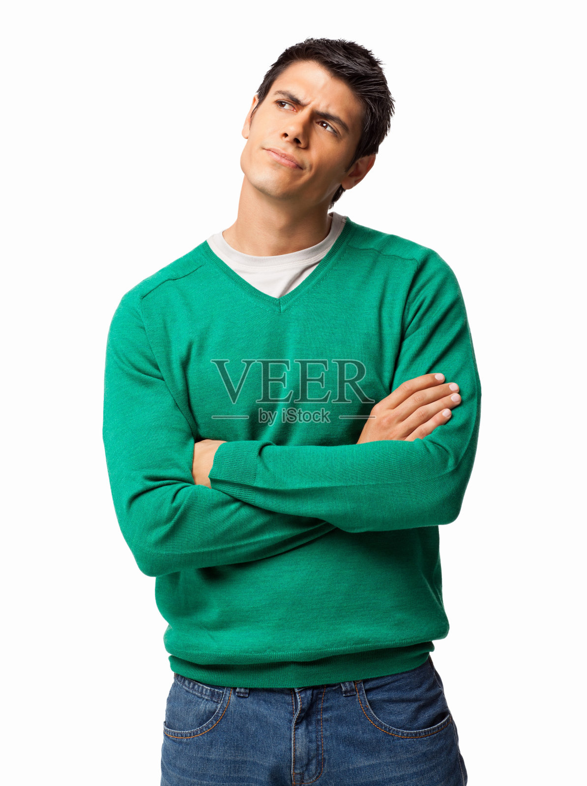 年轻人望向远方——孤立无援照片摄影图片