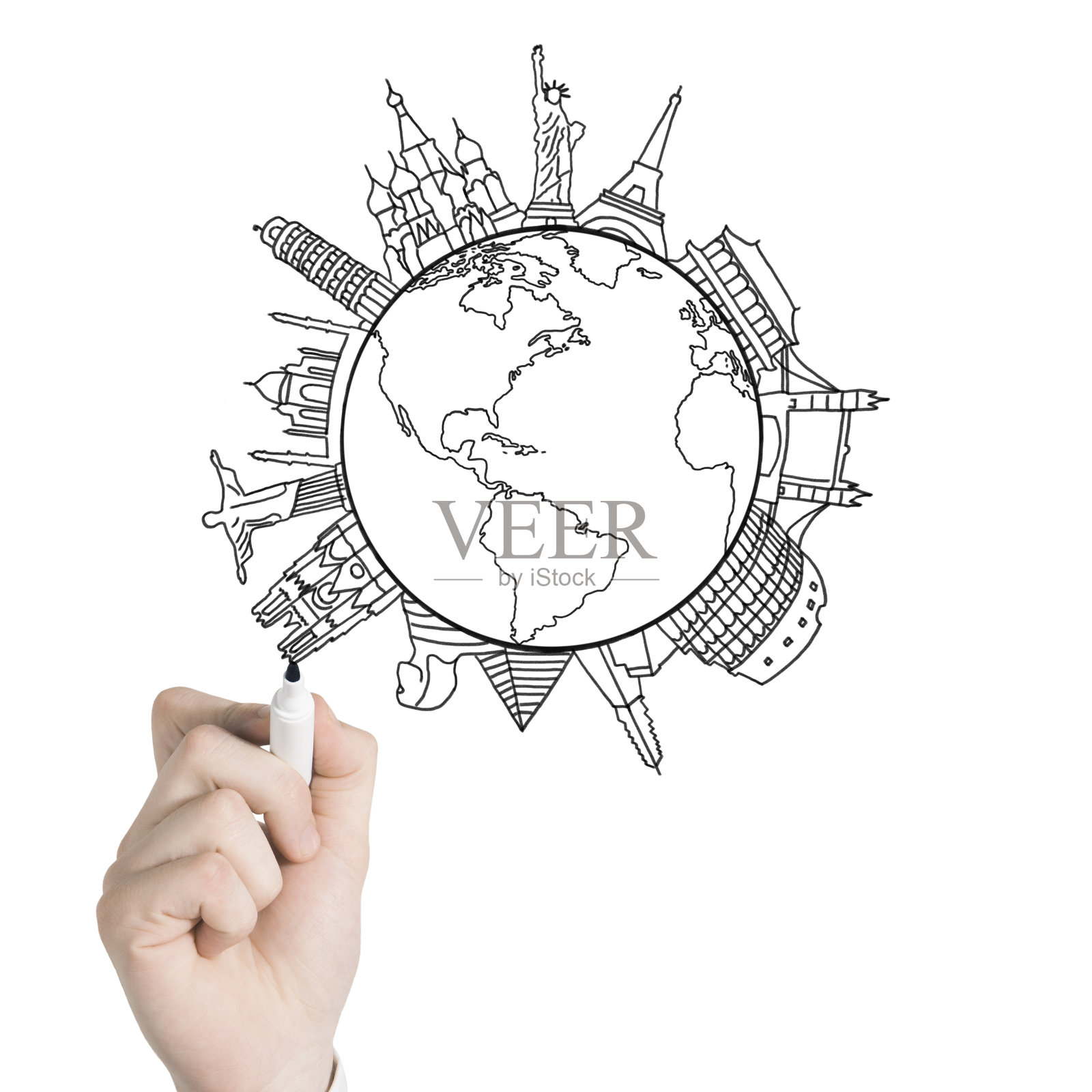 在屏幕上绘制新的世界照片摄影图片