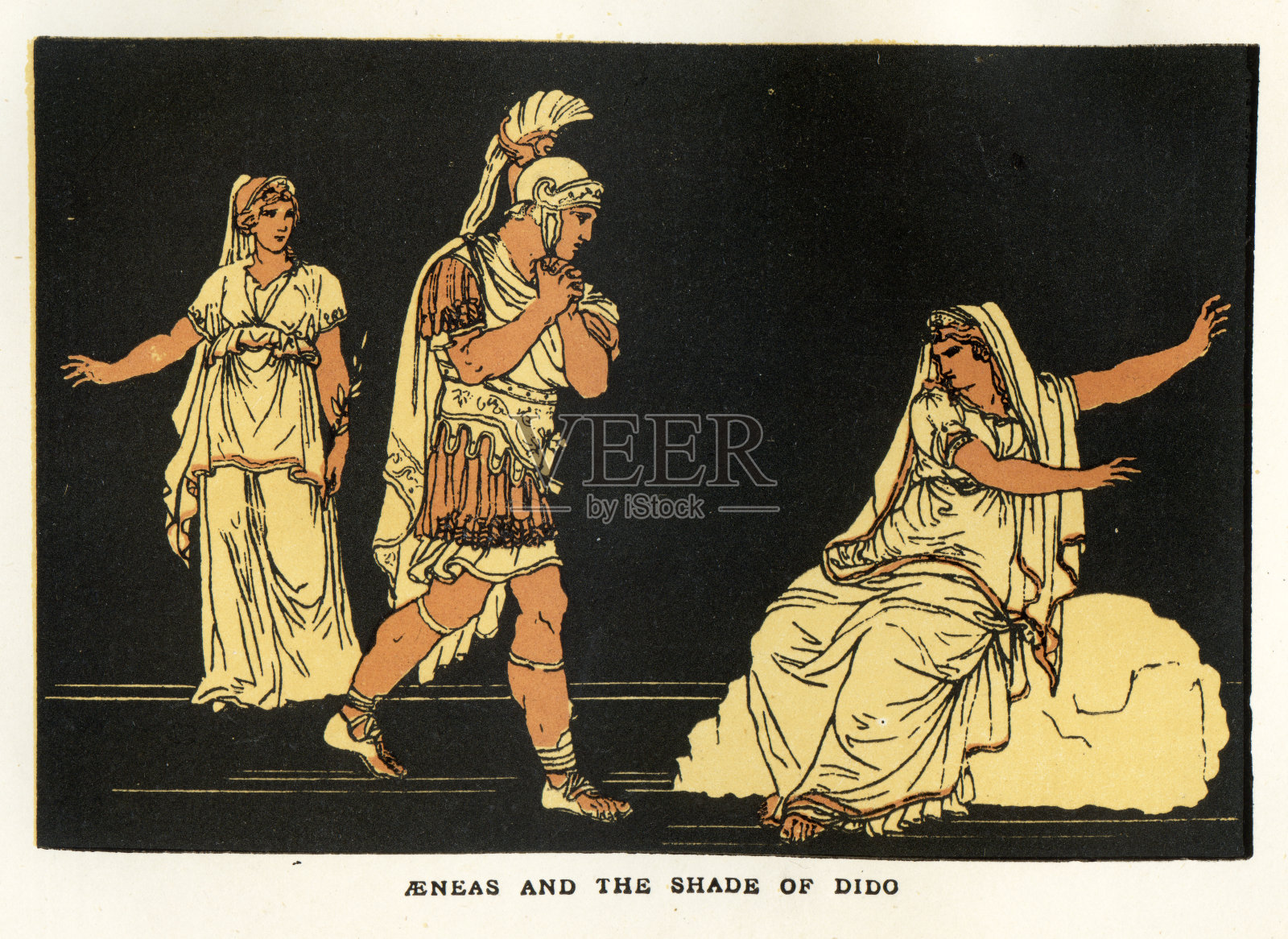 《埃涅阿斯与狄多的阴影插画图片素材