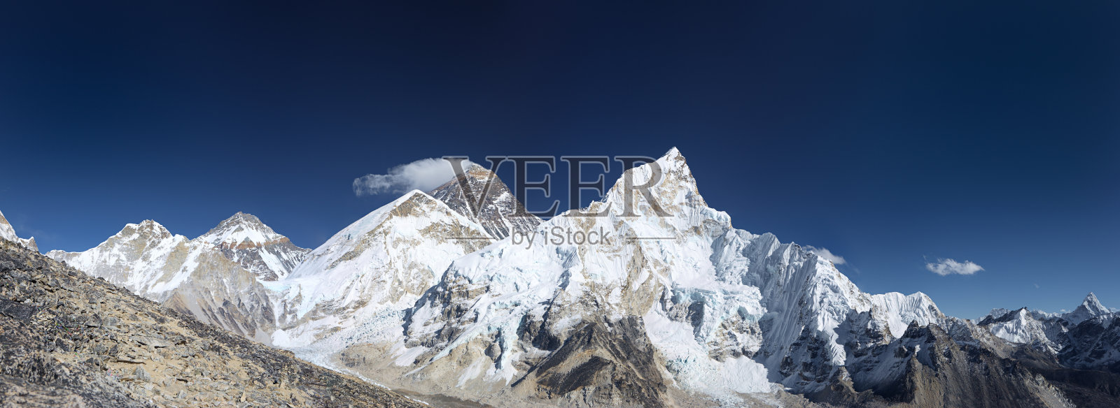 珠穆朗玛峰，从芭塔时代开始的Lhotse和Nuptse, 90圆形全景照片摄影图片