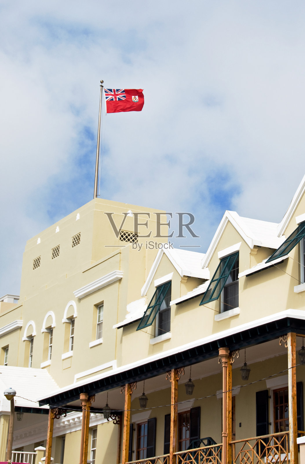 汉密尔顿,百慕大……前街的建筑照片摄影图片