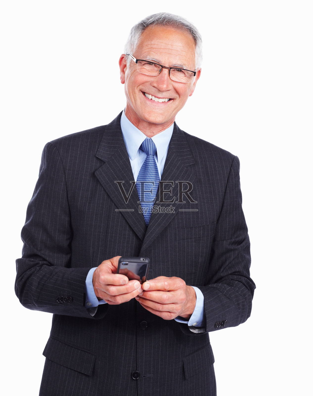 英俊的主管微笑着手机照片摄影图片