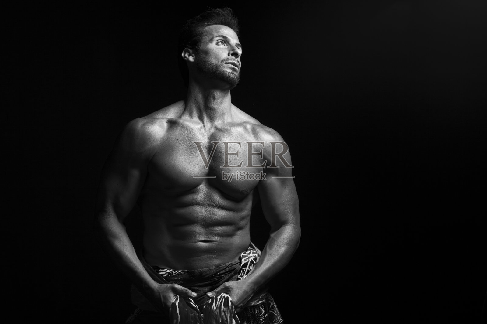 肌肉发达的男人肖像照片摄影图片