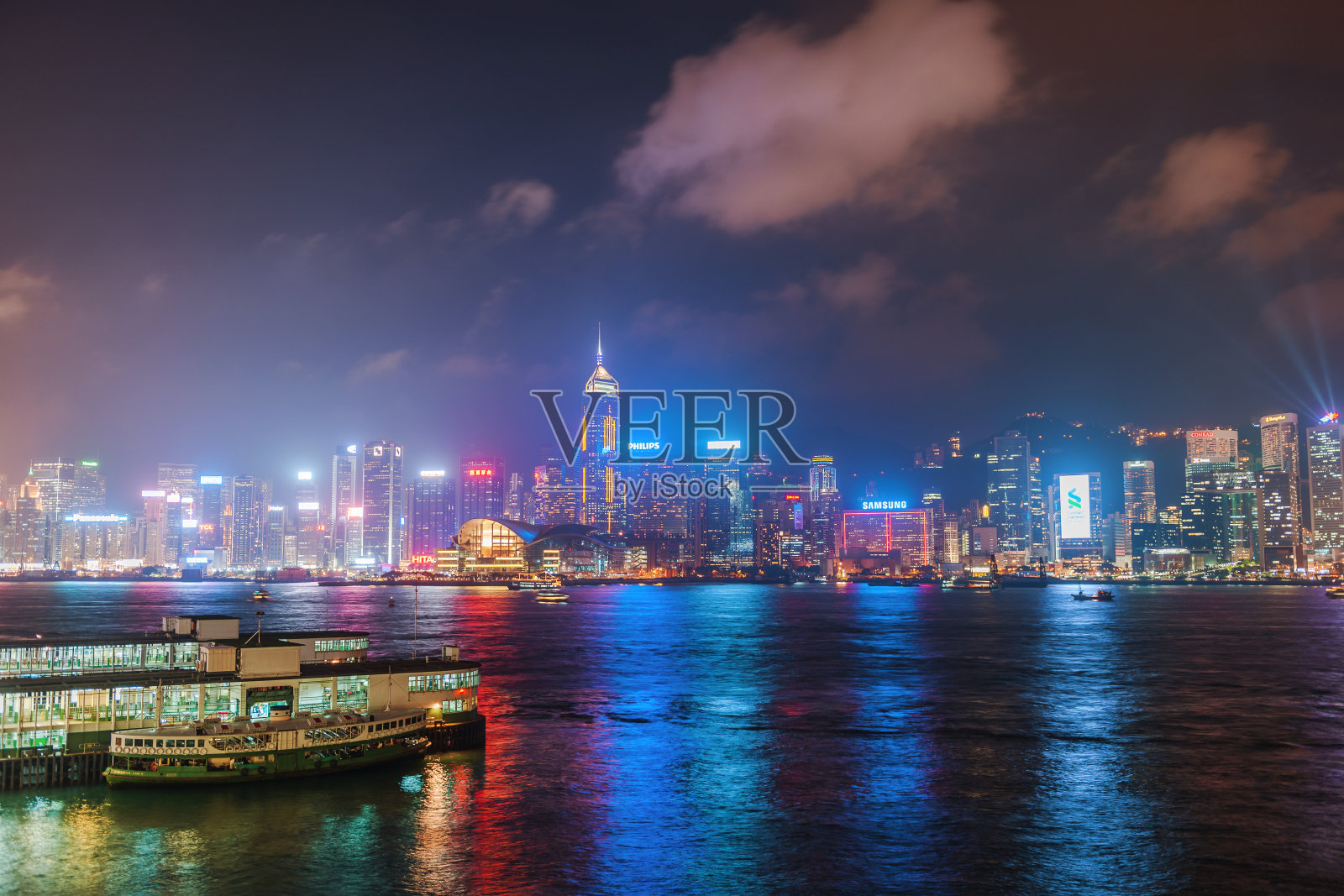 在香港之夜，中国，南亚照片摄影图片