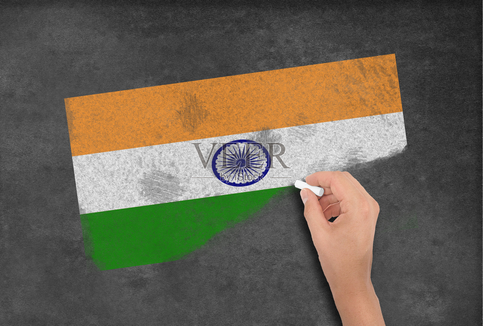 黑板上的印度国旗照片摄影图片