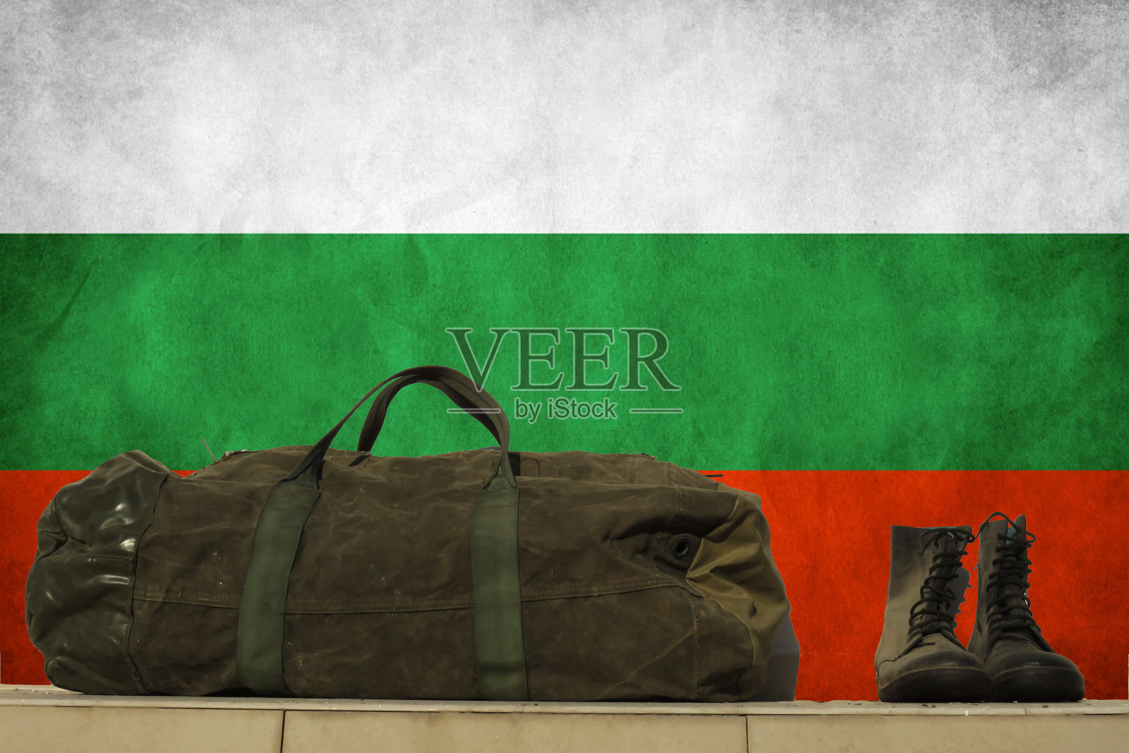 保加利亚国旗，军事概念照片摄影图片