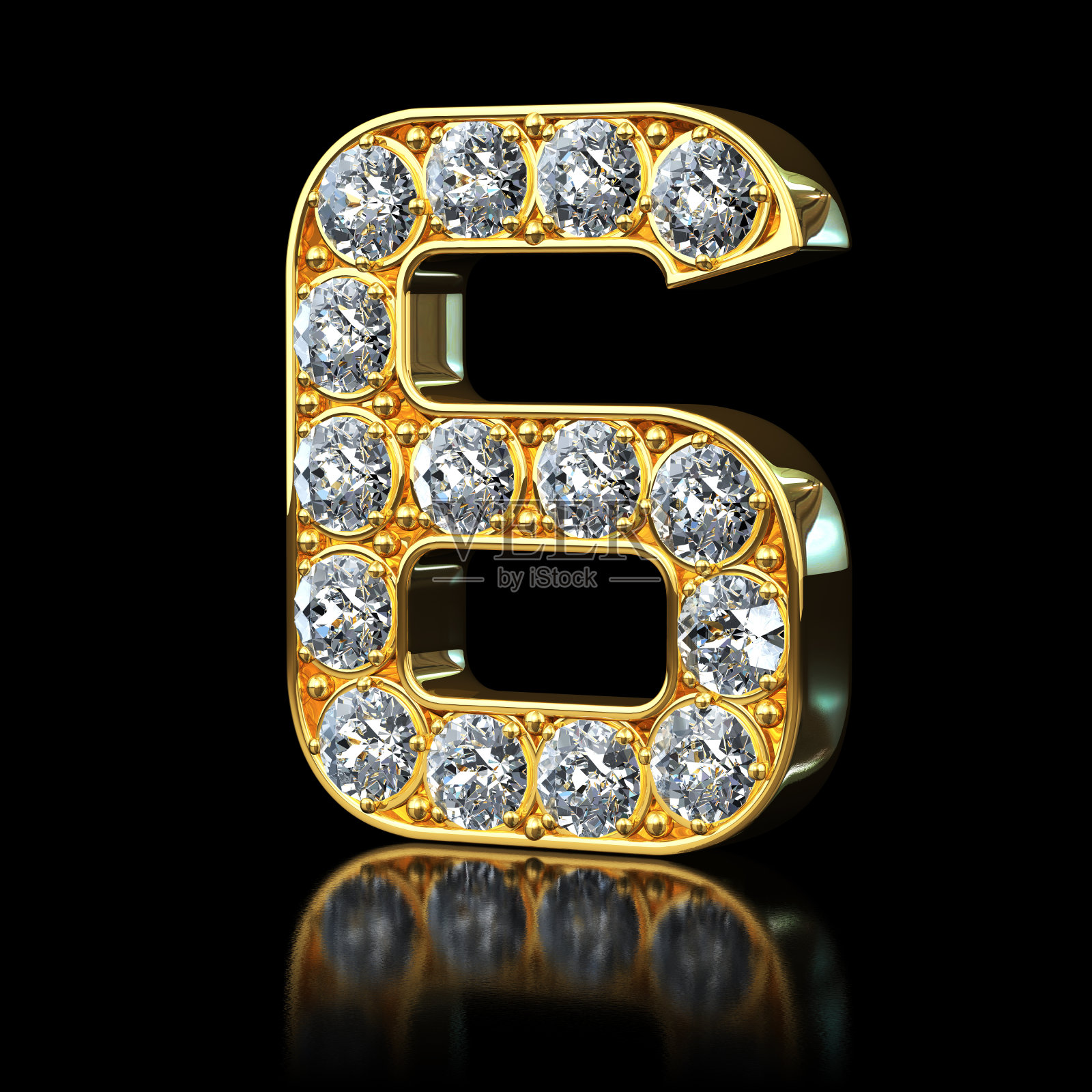 黄金6号和钻石照片摄影图片