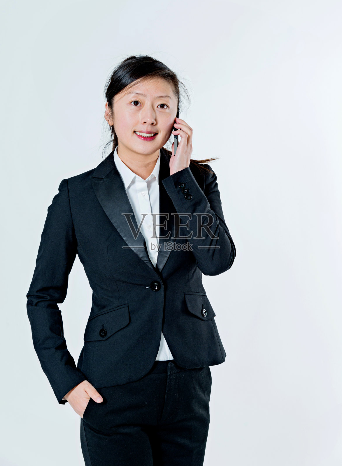 女商人在电话中照片摄影图片