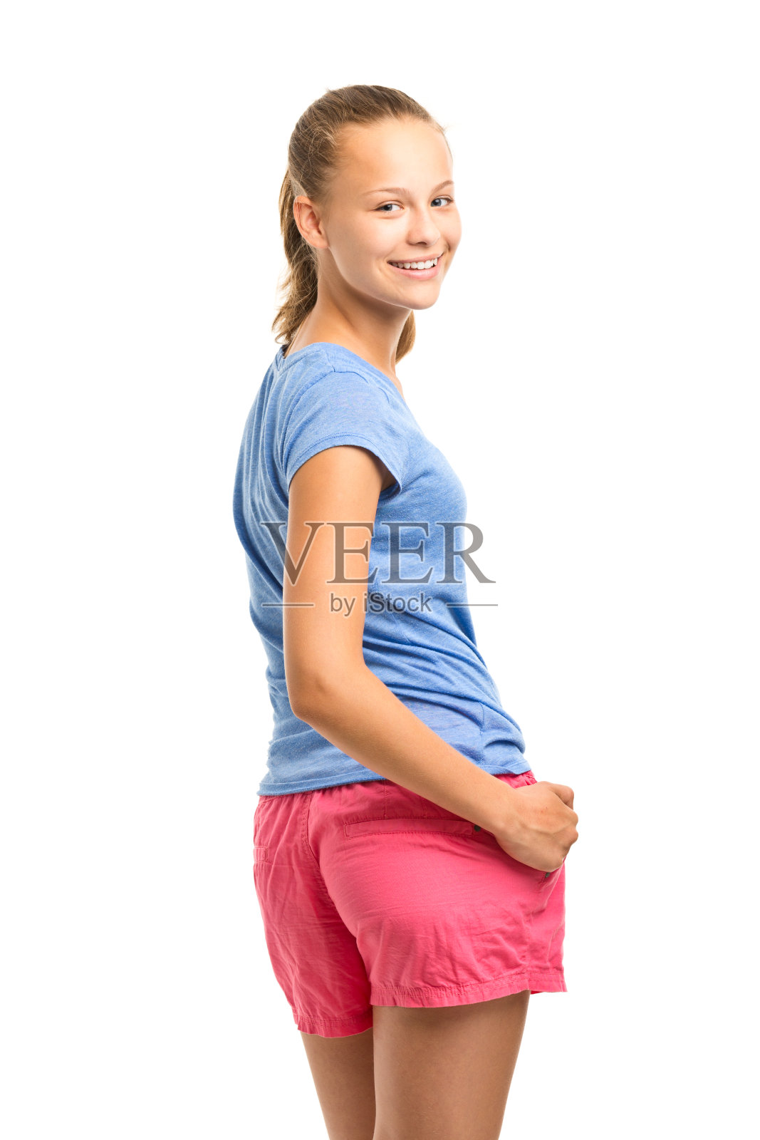 十几岁的女孩站照片摄影图片