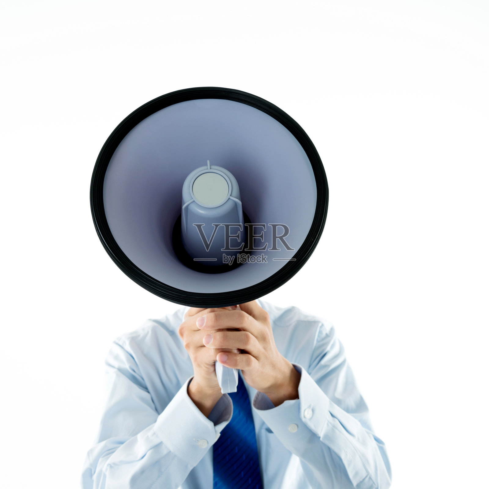 商人通过扩音器大喊照片摄影图片