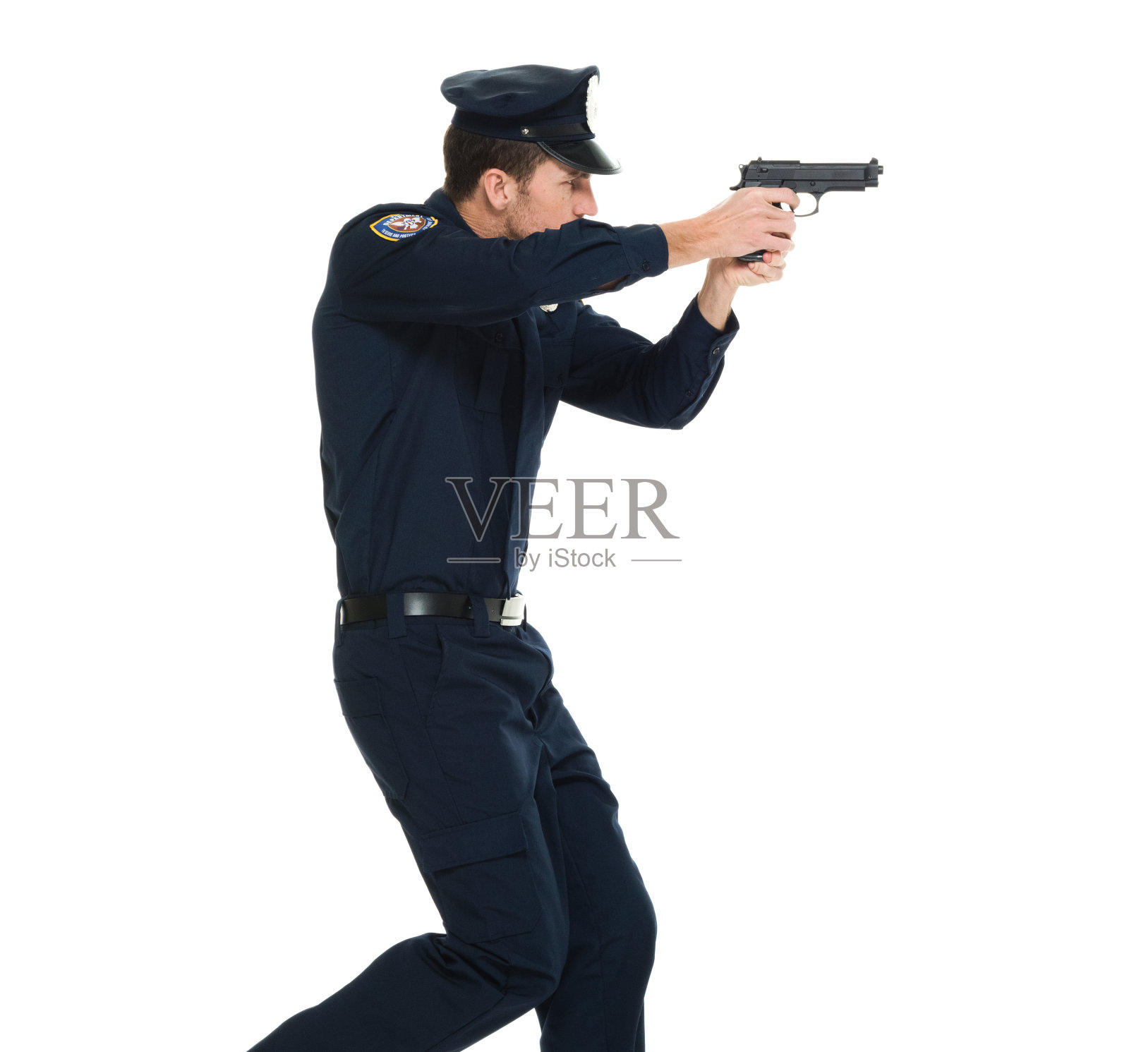 警察用手枪瞄准照片摄影图片