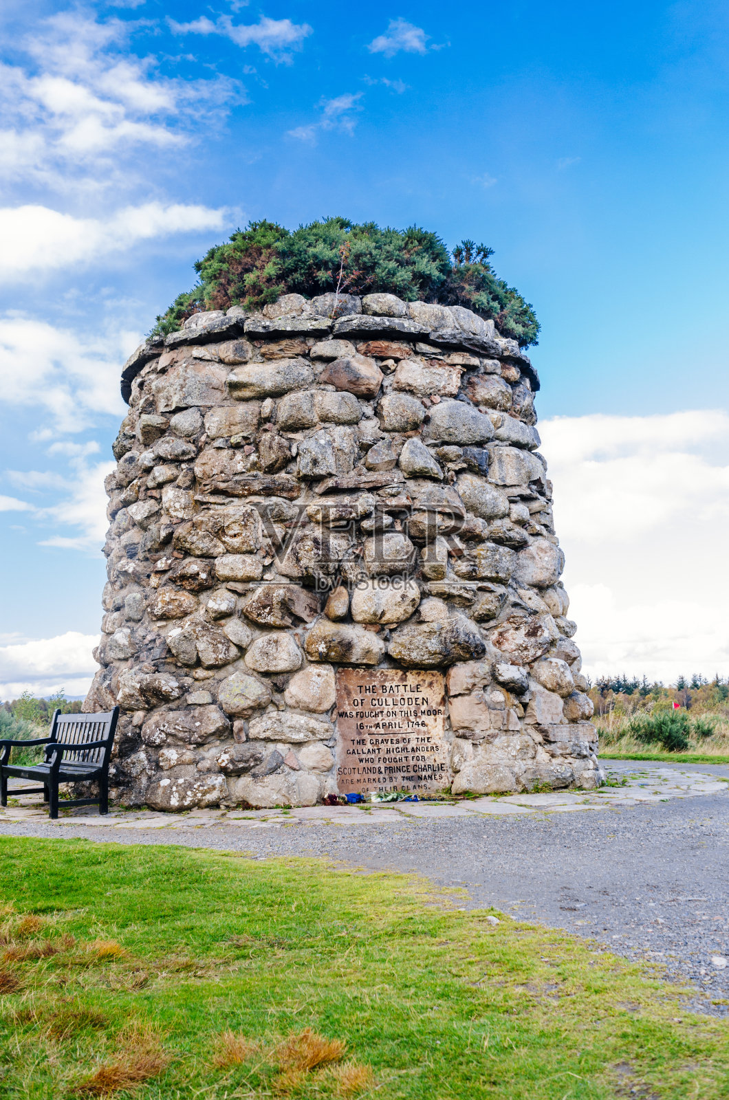 卡伦登战场纪念石堆，苏格兰照片摄影图片