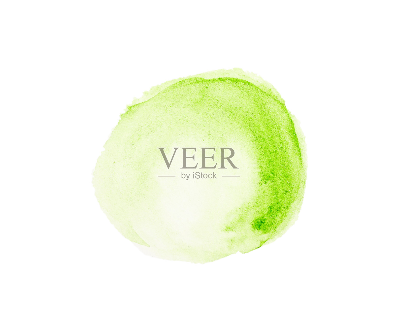 绿色水彩画圈插画图片素材