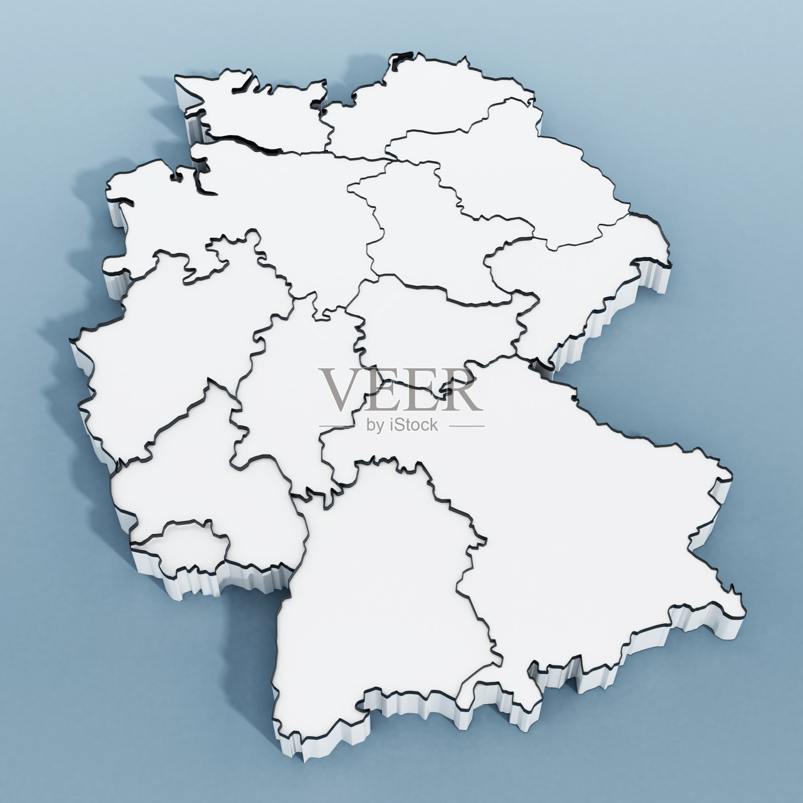 显示国家边界的德国地图照片摄影图片