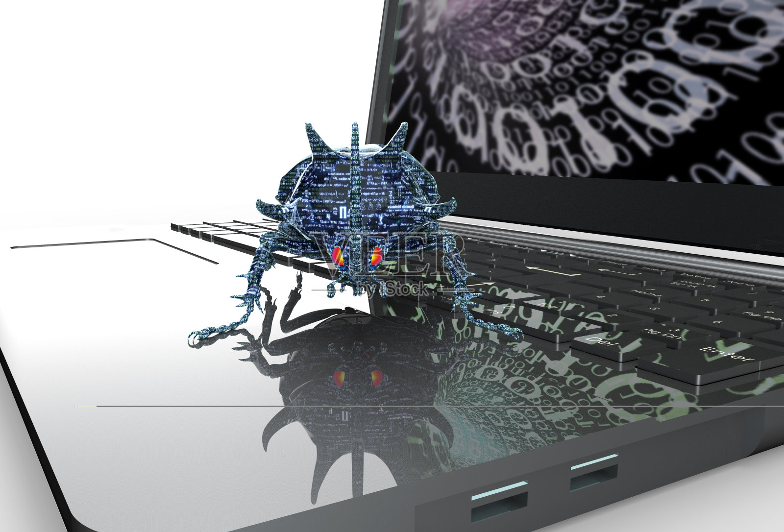 数字安全概念电脑键盘上的电子漏洞照片摄影图片