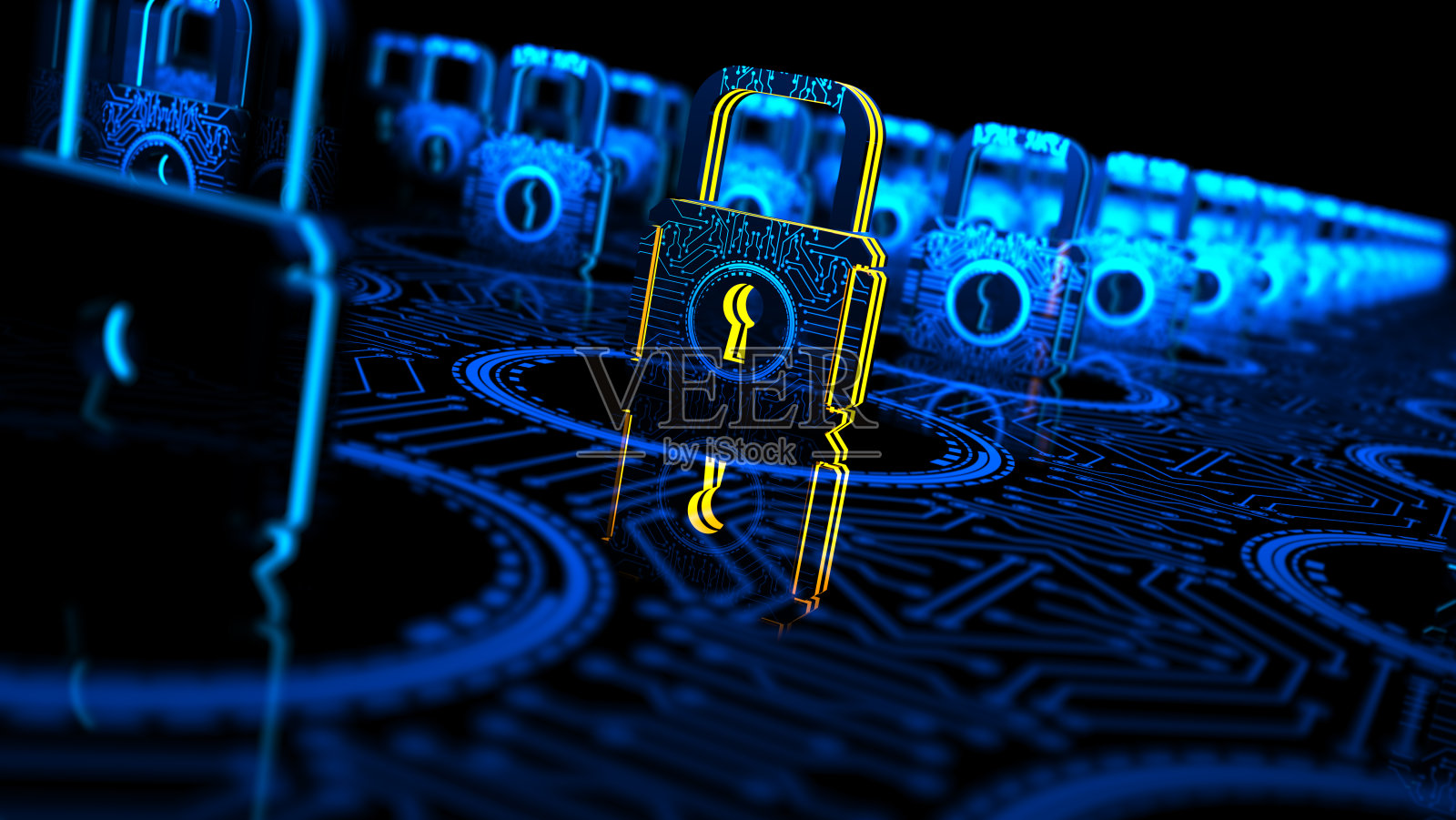 网络安全与网络锁的抽象概念照片摄影图片