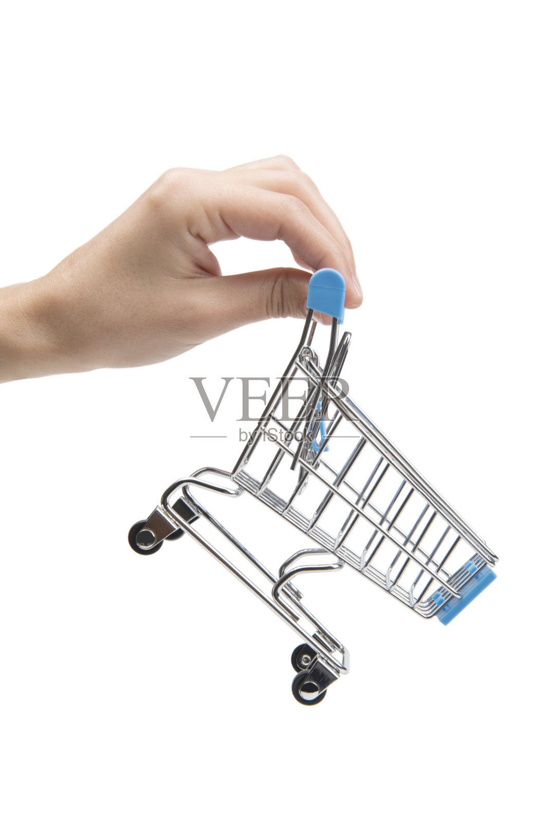 手握小空购物车照片摄影图片