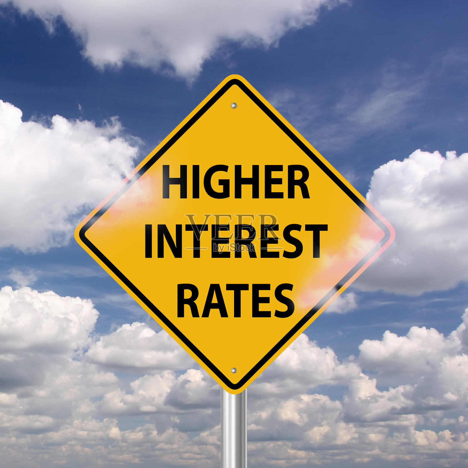 高利率预警信号概念照片摄影图片