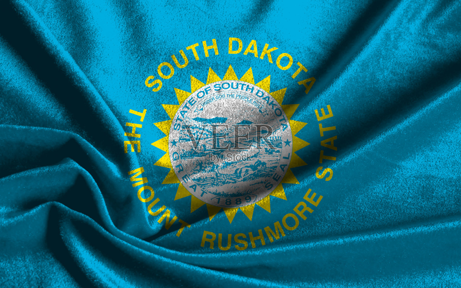 美国南达科他州的国旗照片摄影图片