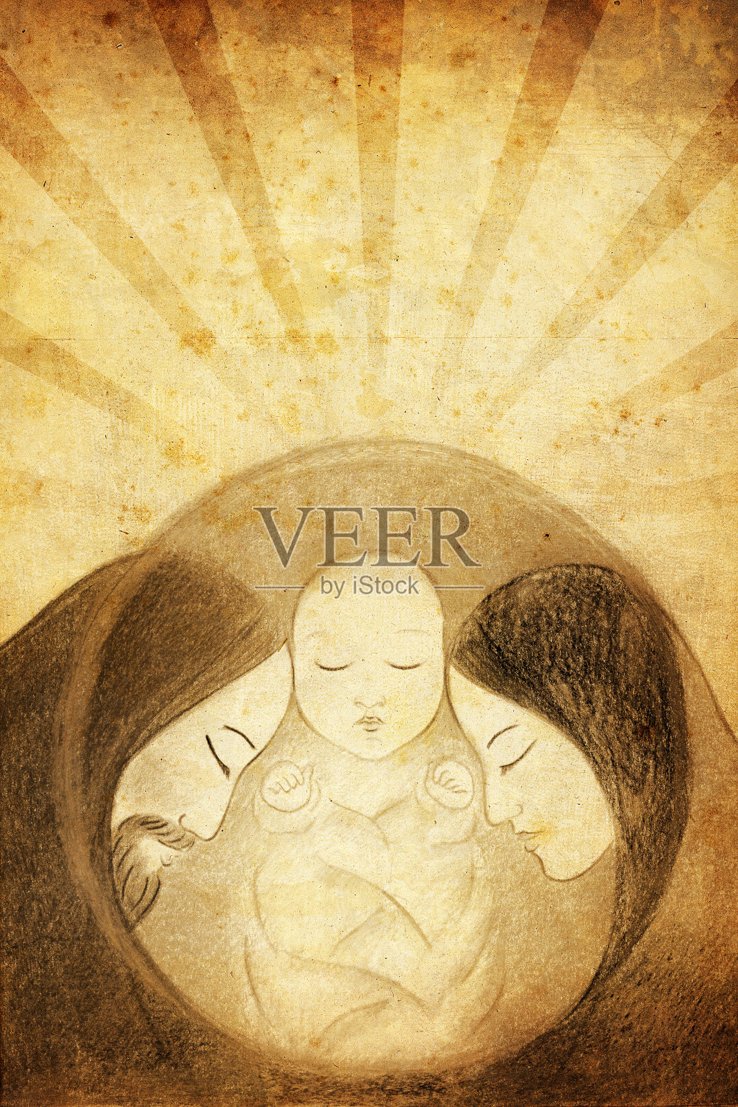 的神圣家庭插画图片素材