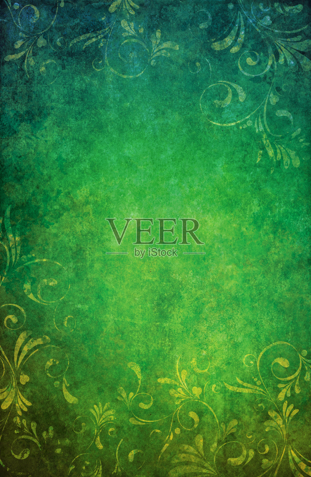 绿色垃圾花背景插画图片素材