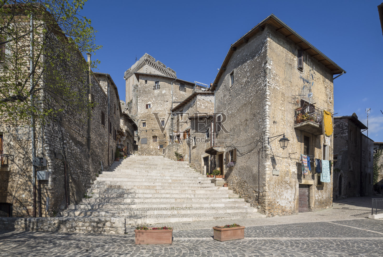 Scalinata del Belvedere, Sermoneta, Lazio Italy报道照片摄影图片