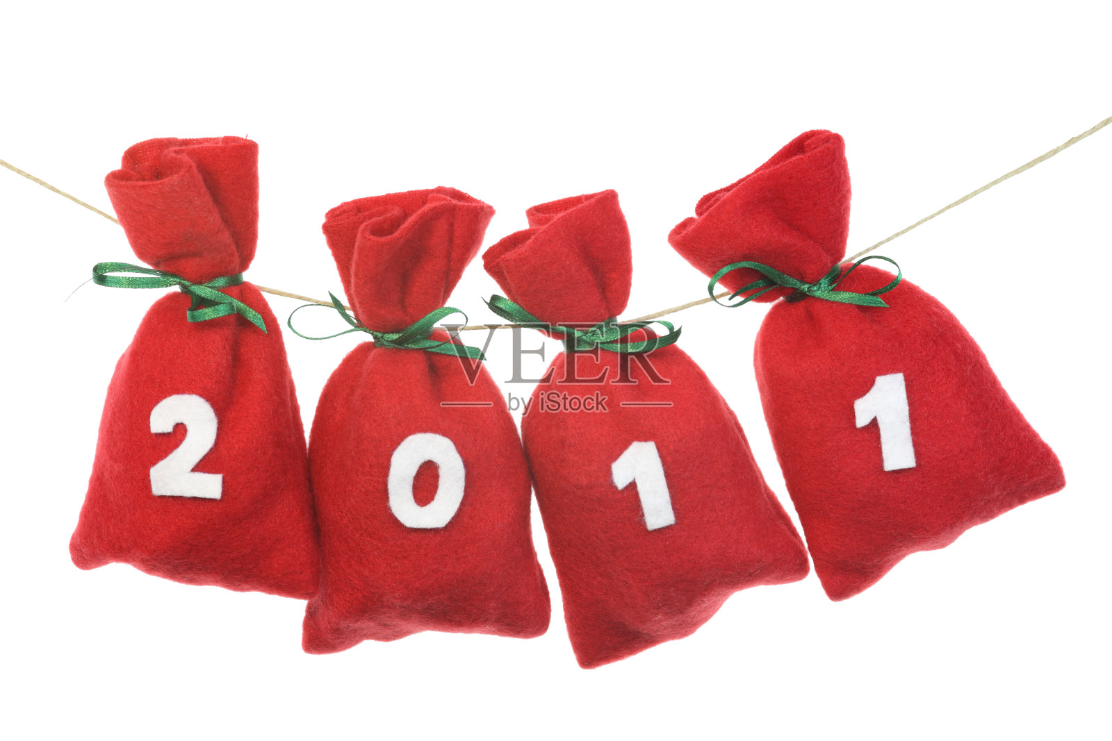 红色的圣诞袋(2011年)照片摄影图片