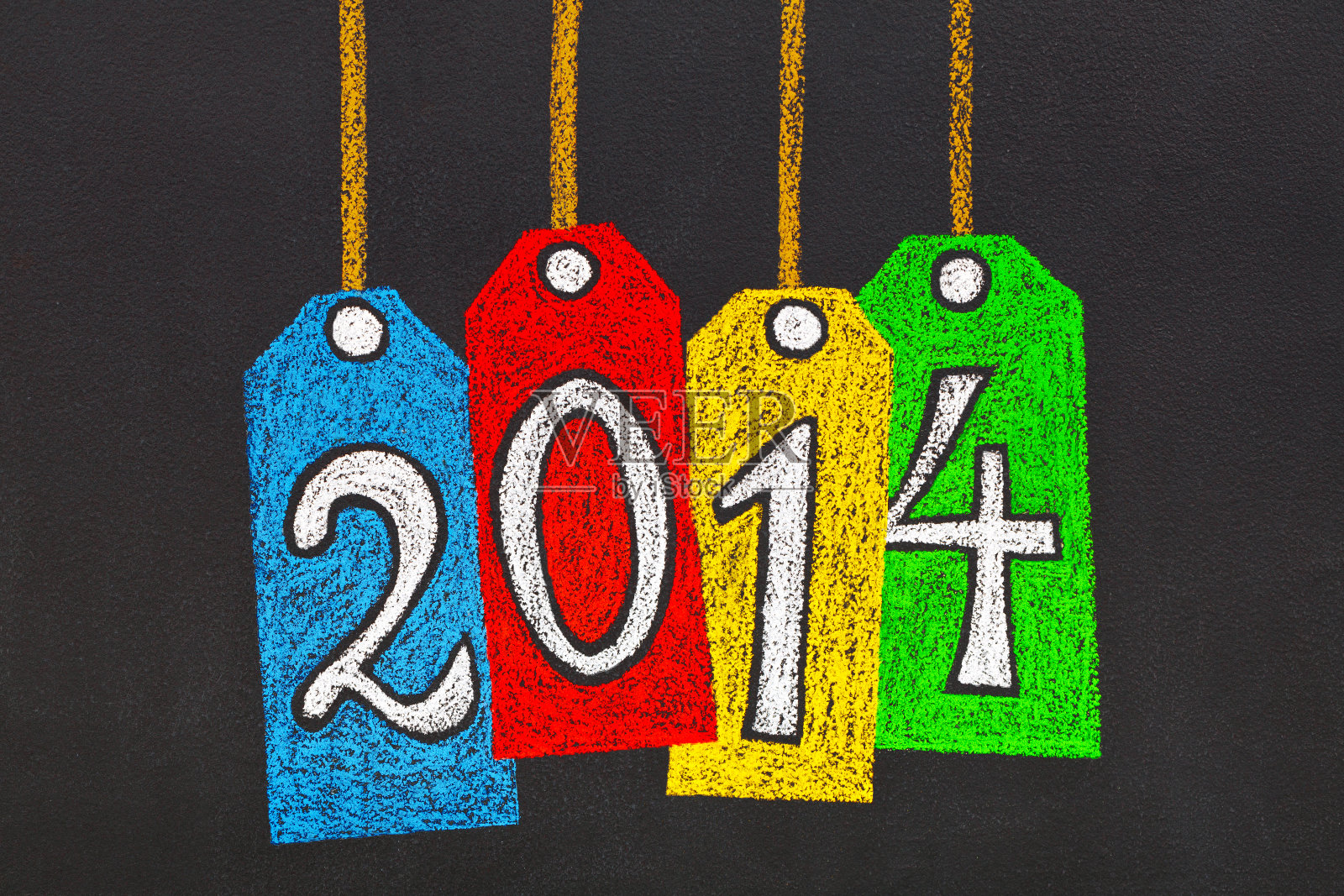 黑板上彩色粉笔的特写镜头照片摄影图片