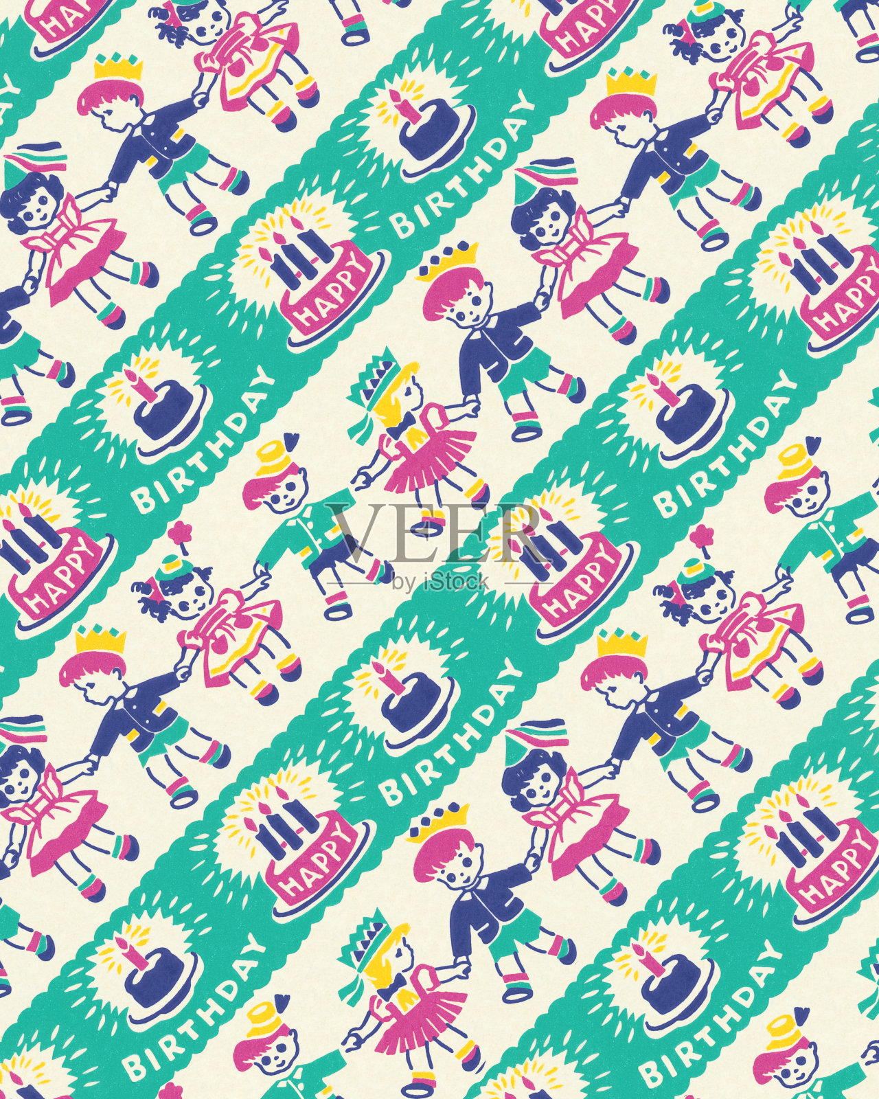 生日快乐模式插画图片素材