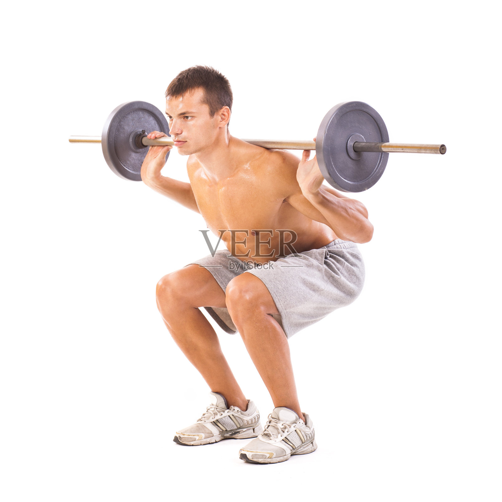 杠铃深蹲照片摄影图片