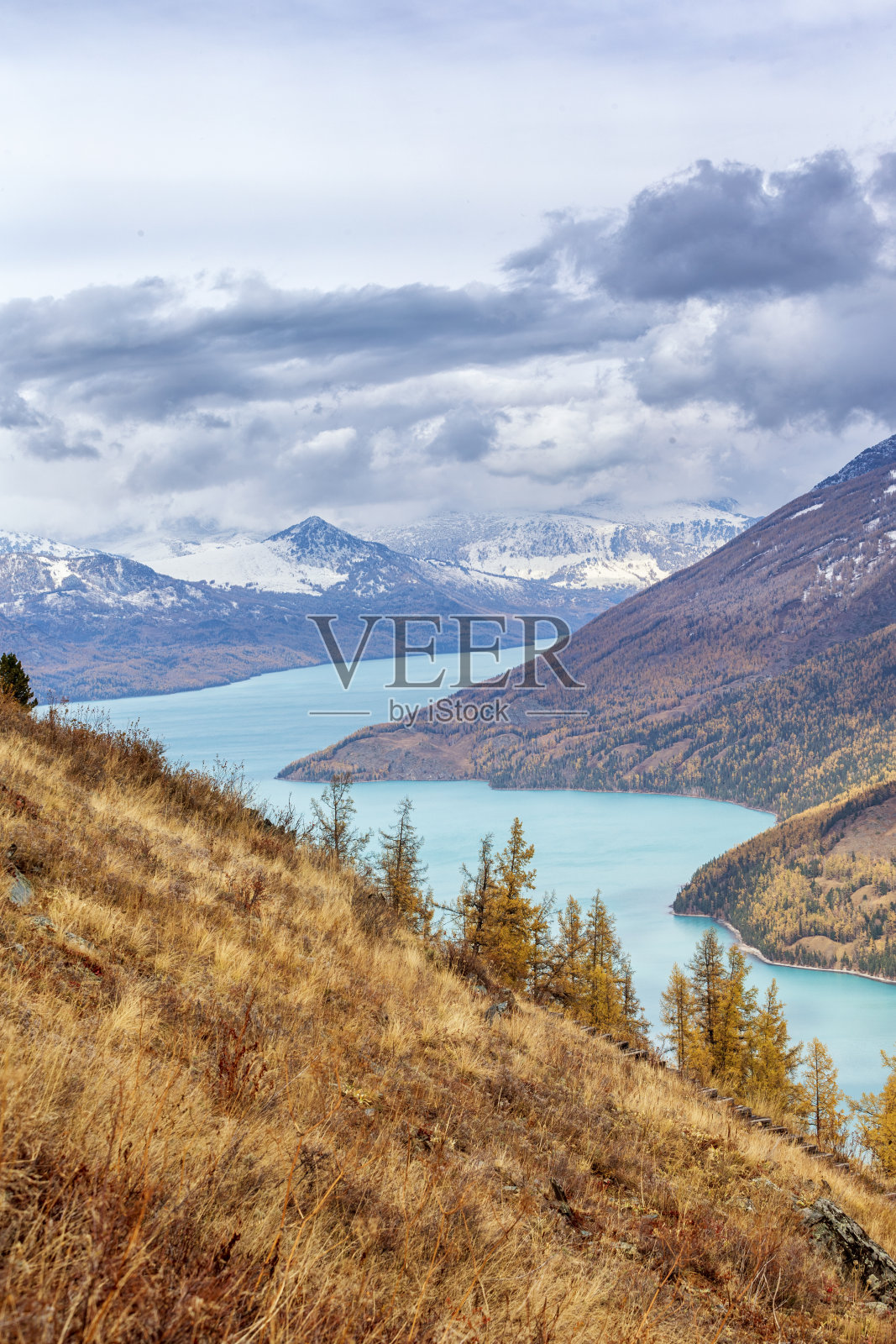 喀纳斯湖景，中国新疆照片摄影图片