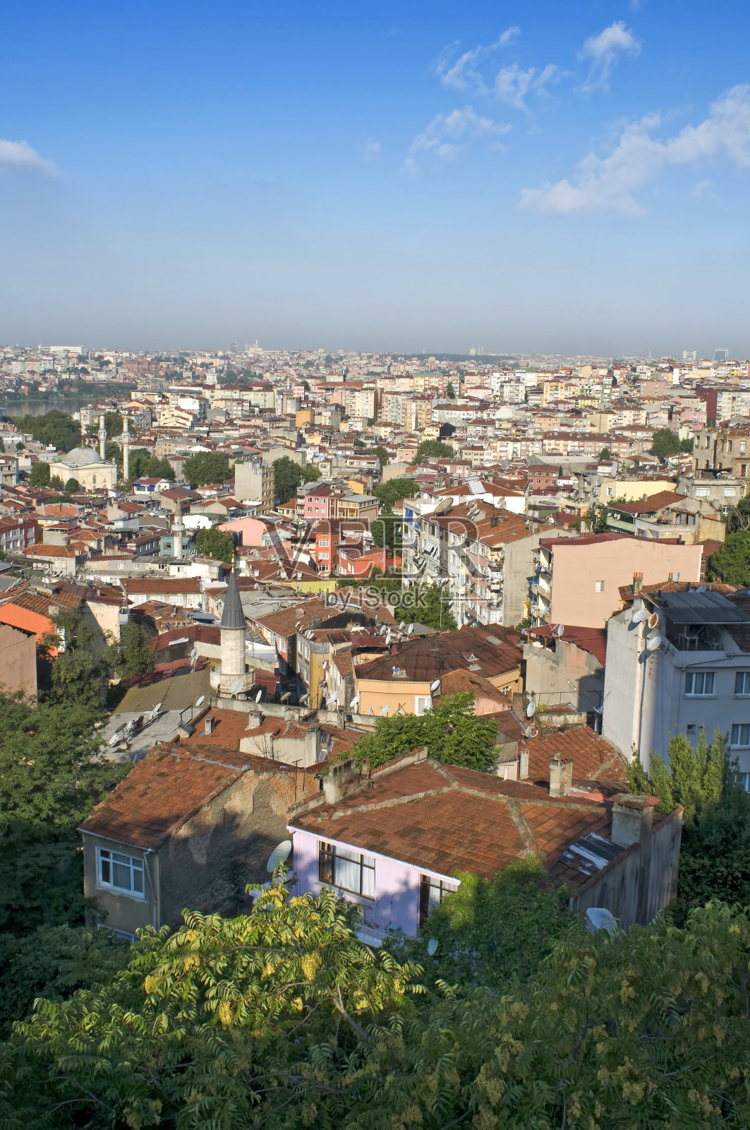 俯瞰天空的城市景观照片摄影图片