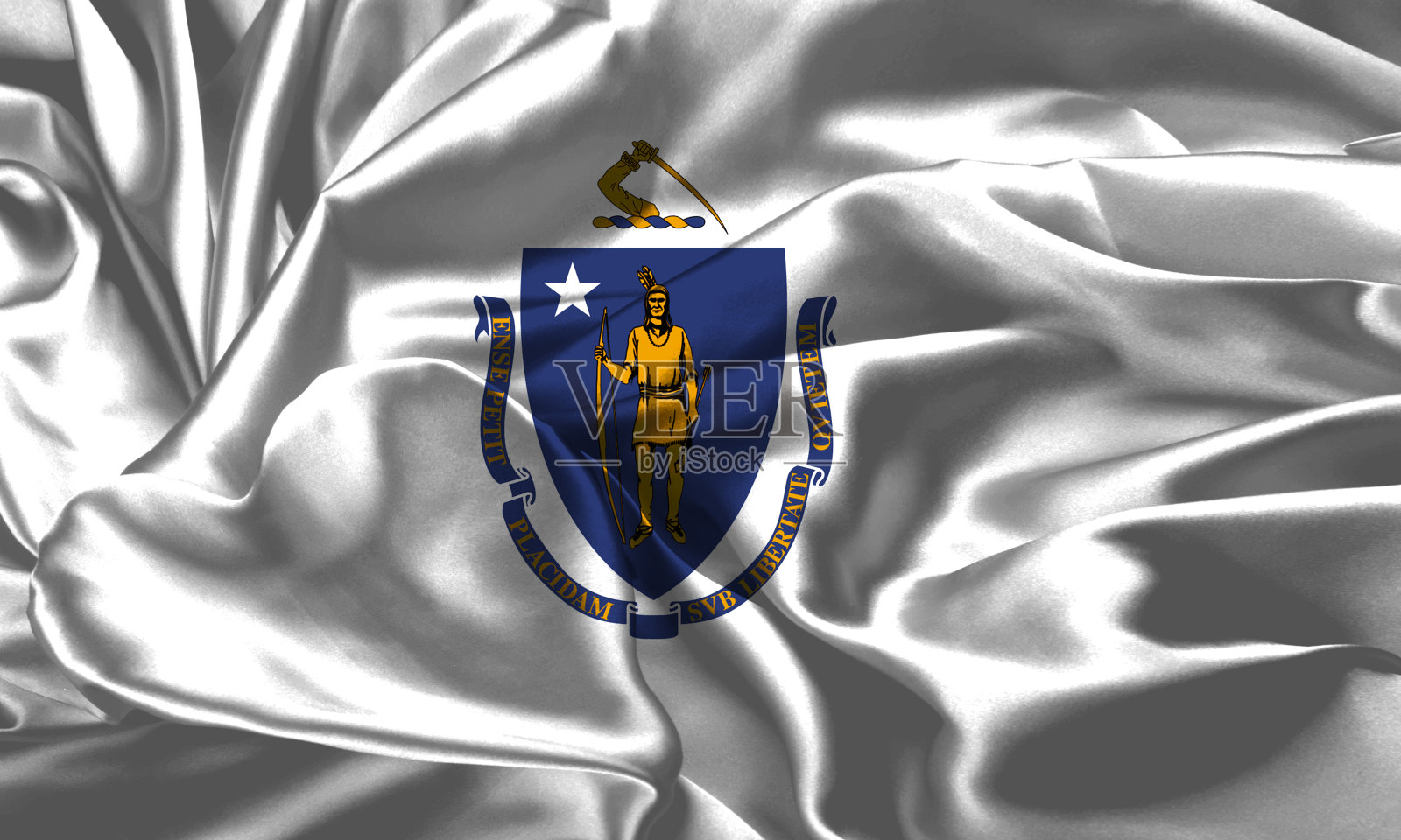 美国马萨诸塞州国旗照片摄影图片