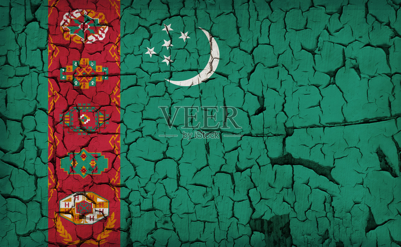 土库曼斯坦旗照片摄影图片