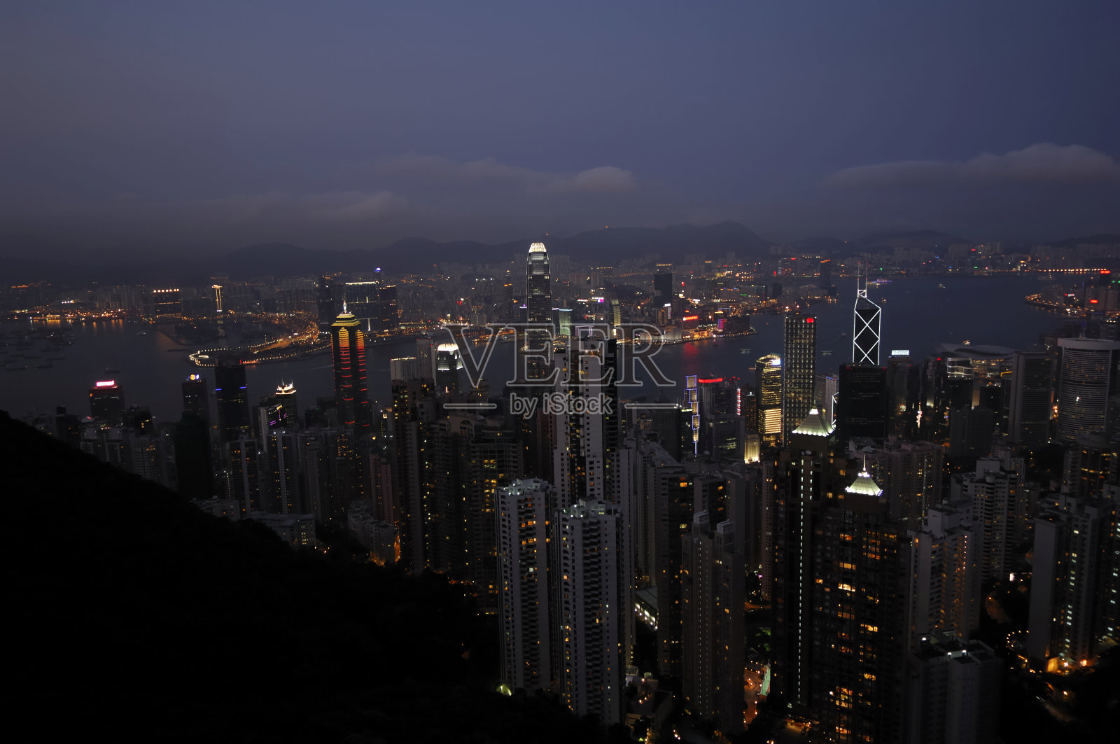 从山顶-香港后日落照片摄影图片