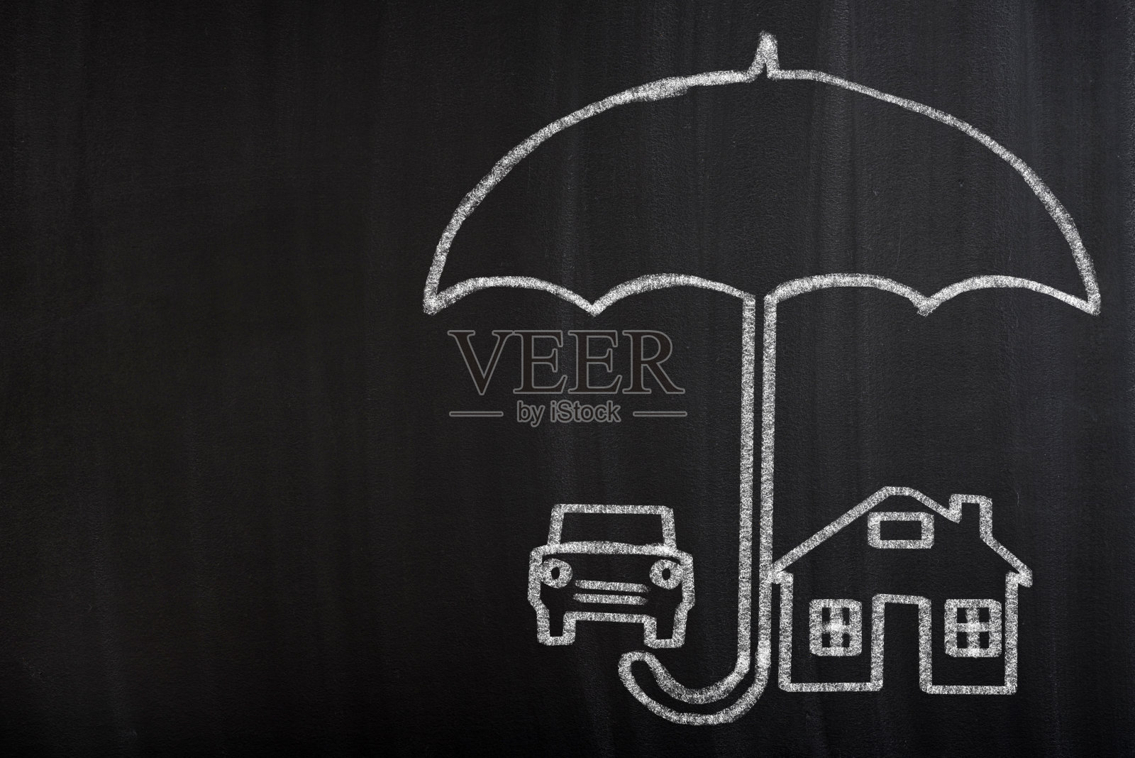 房屋和汽车保护或保险照片摄影图片