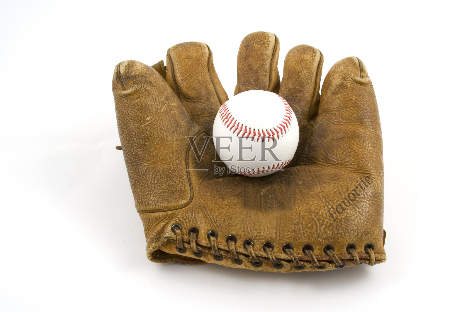 早期棒球手套与球照片摄影图片