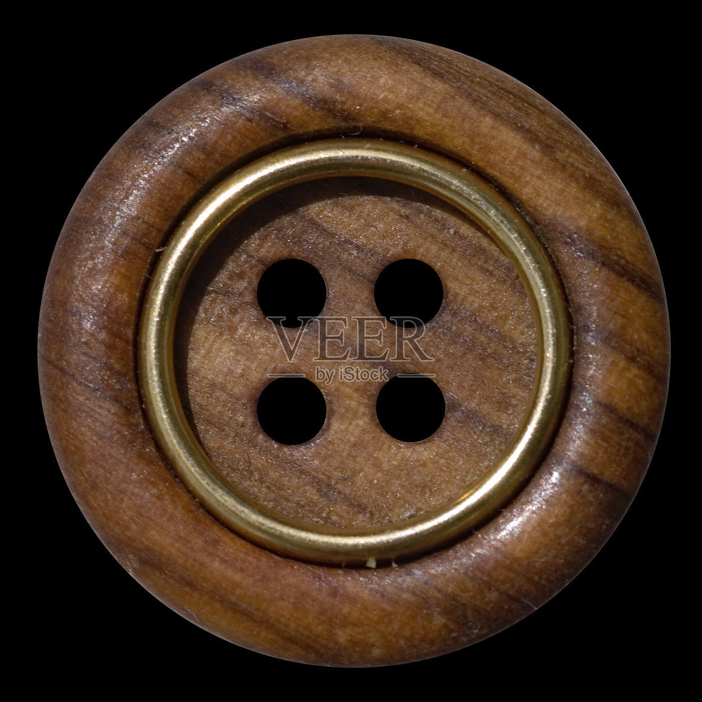 古董纽扣-木材与黄铜环照片摄影图片