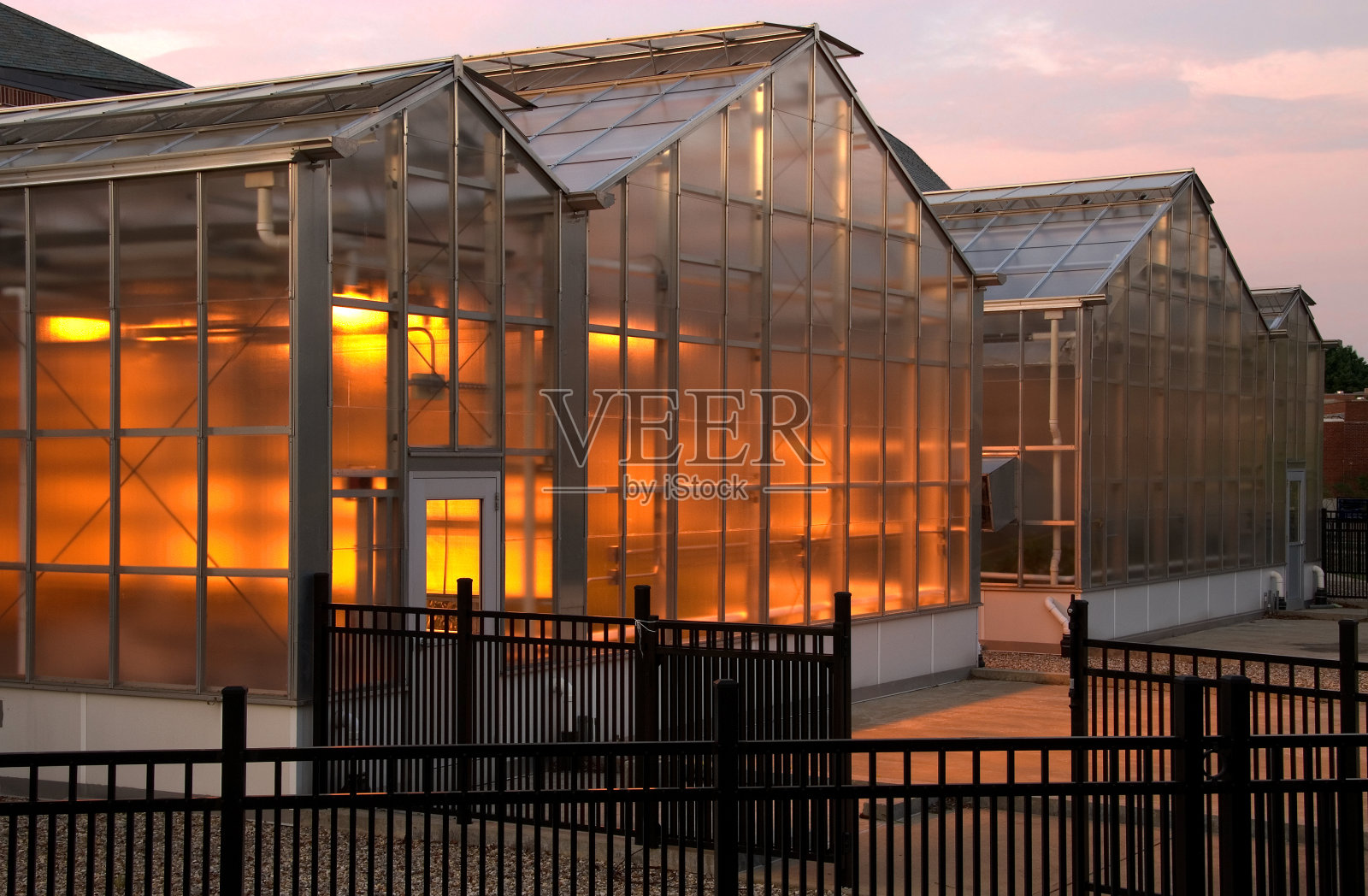 发光的温室照片摄影图片