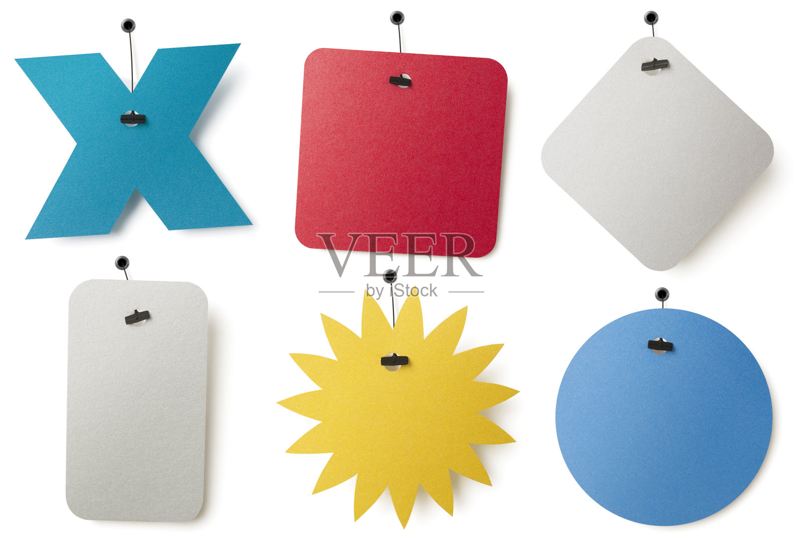 六个空白形状的价格标签照片摄影图片