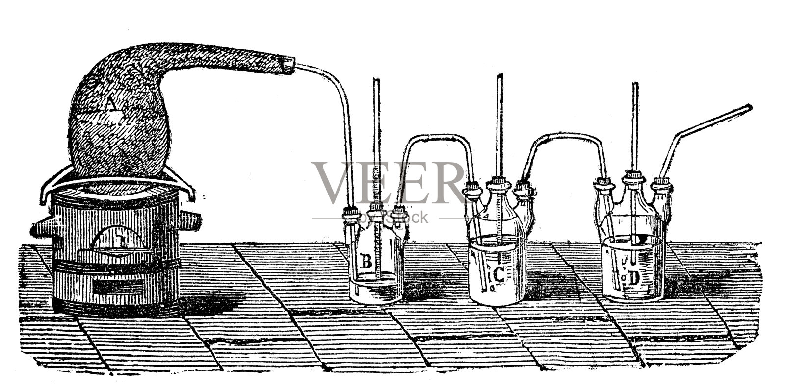 古色古香的化学实验插图插画图片素材