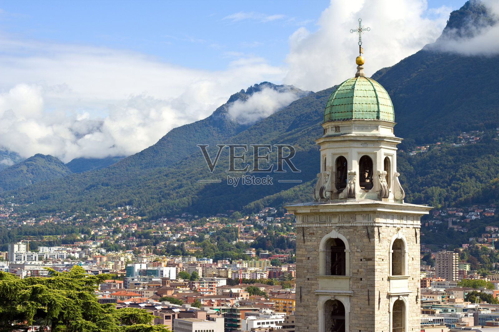 瑞士卢加诺,照片摄影图片