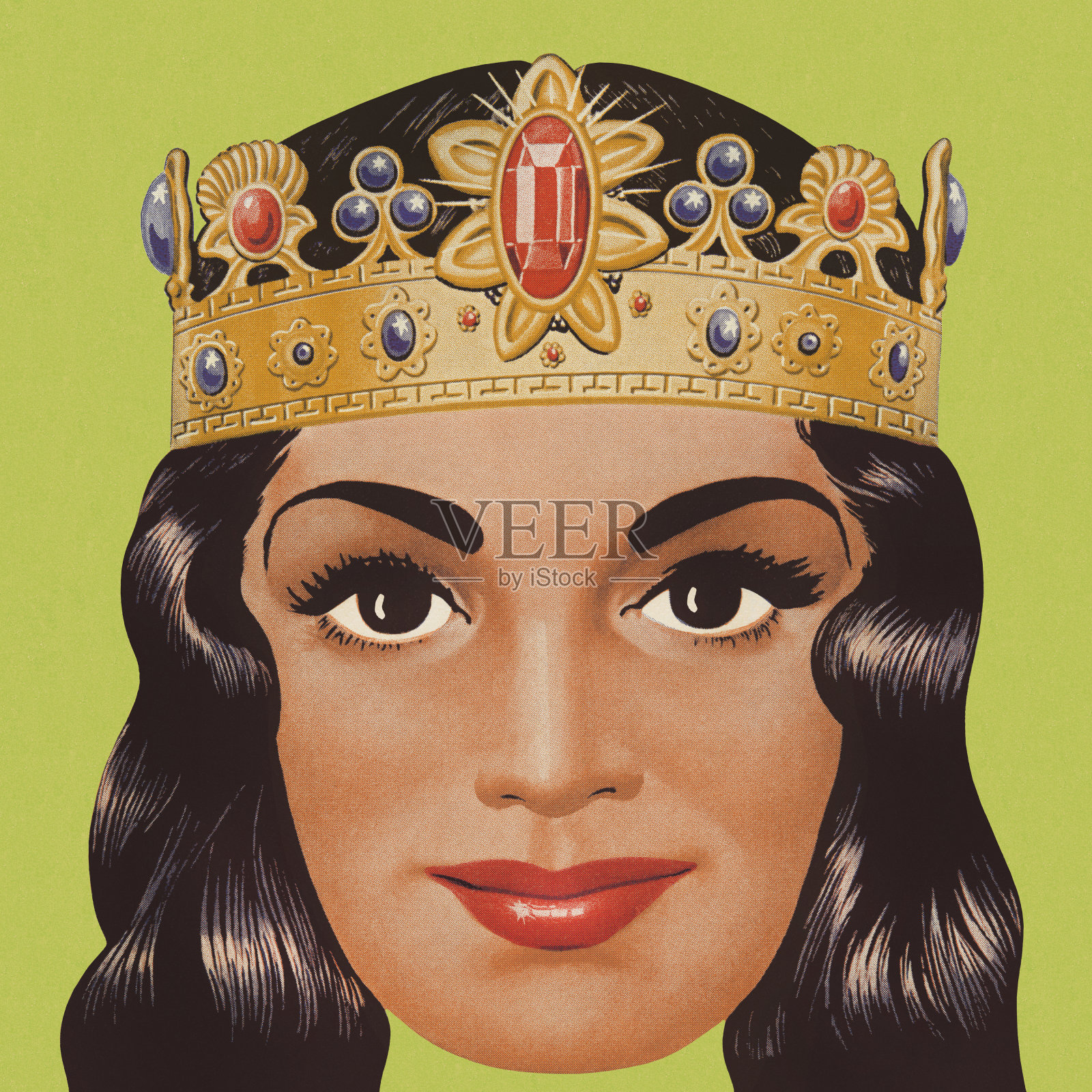 女王肖像插画图片素材