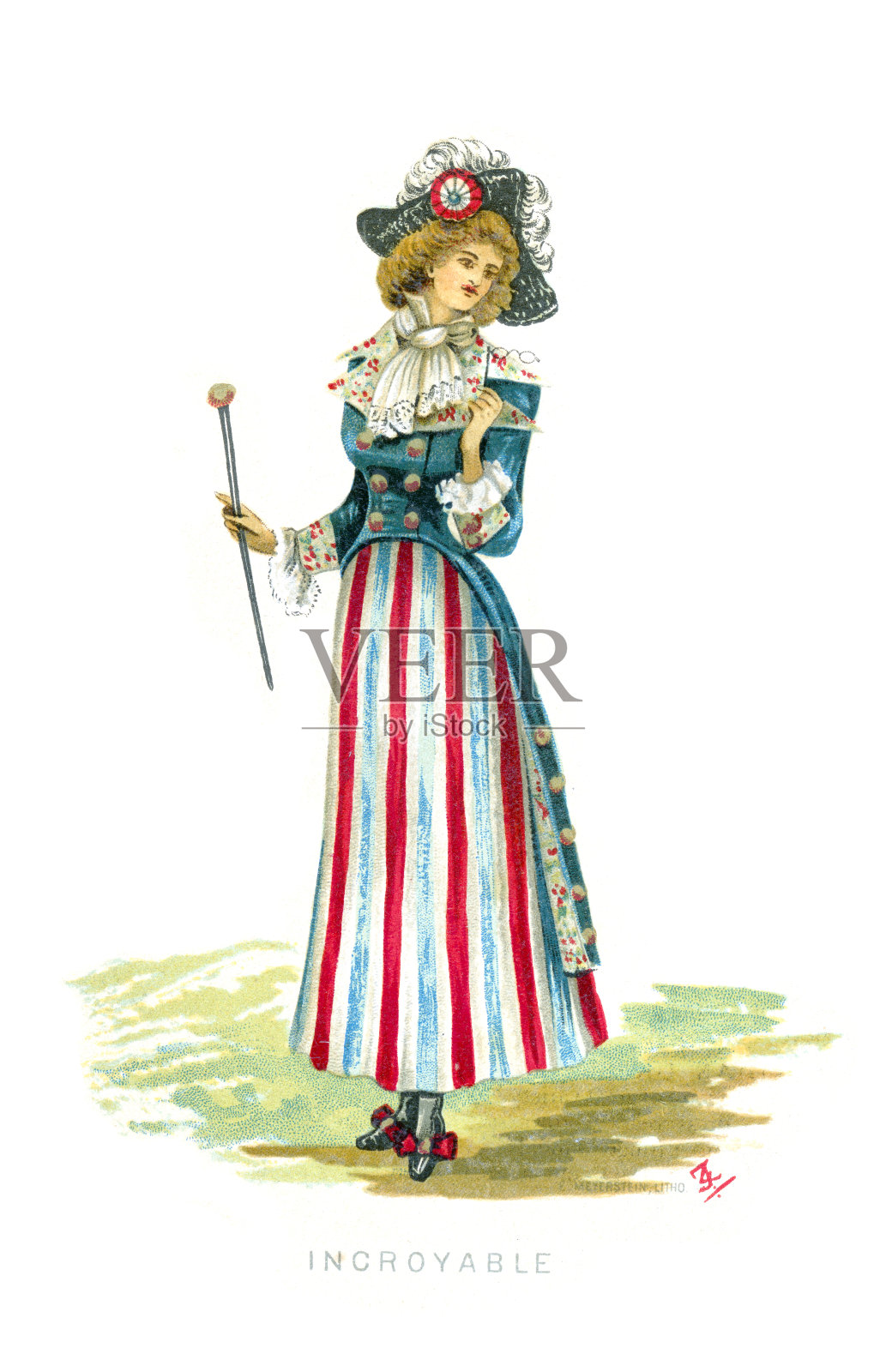 不可思议的维多利亚奇装异服插画图片素材