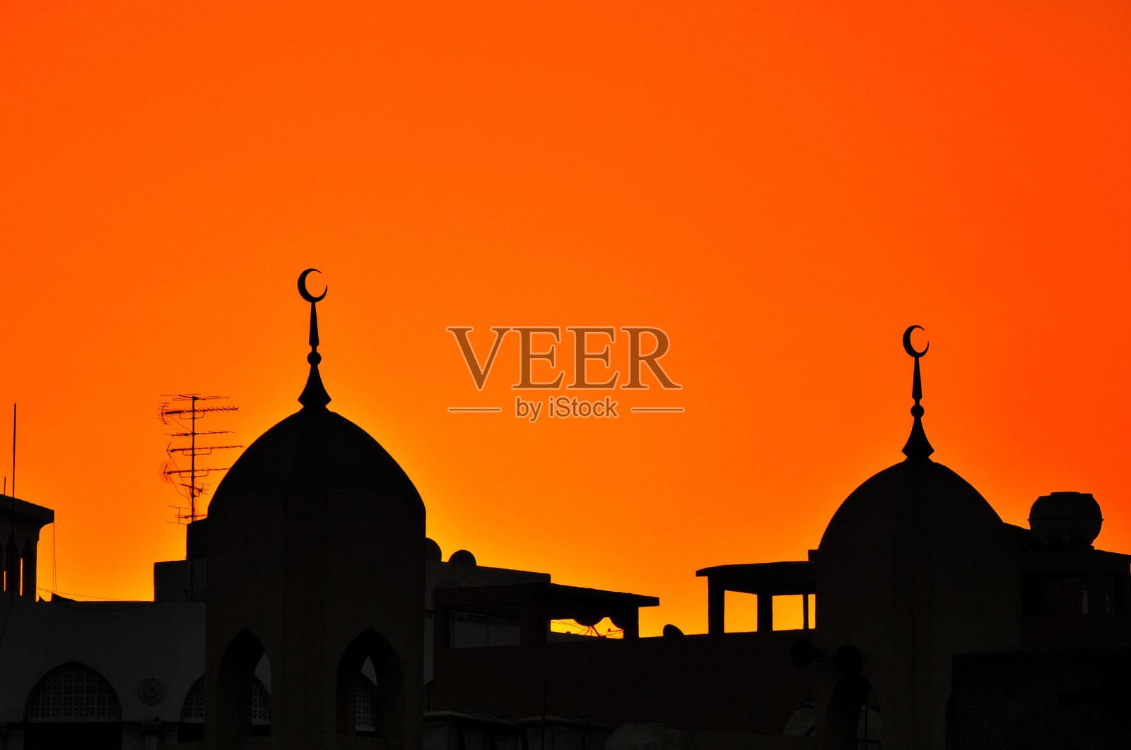 清真寺上的黄昏照片摄影图片