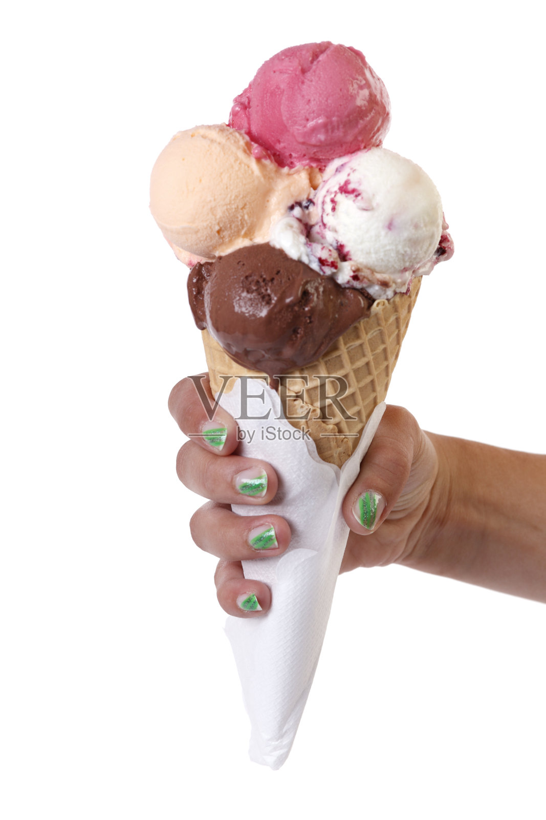 有很多勺子的大冰淇淋照片摄影图片